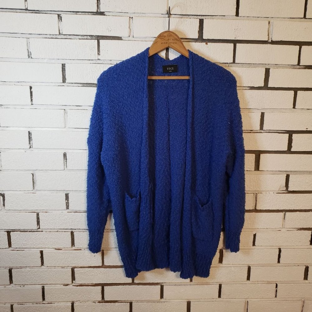 🌻 5/25 Vici Cobalt Blue Popcorn Cardigan S/M